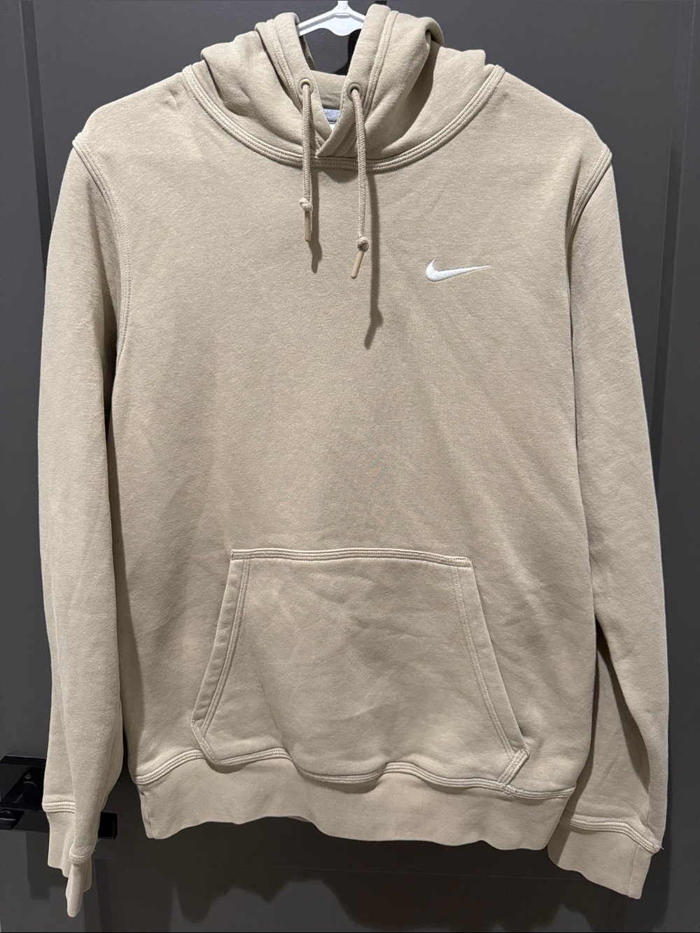 Nike Tan Pullover Hoodie with White Swoosh